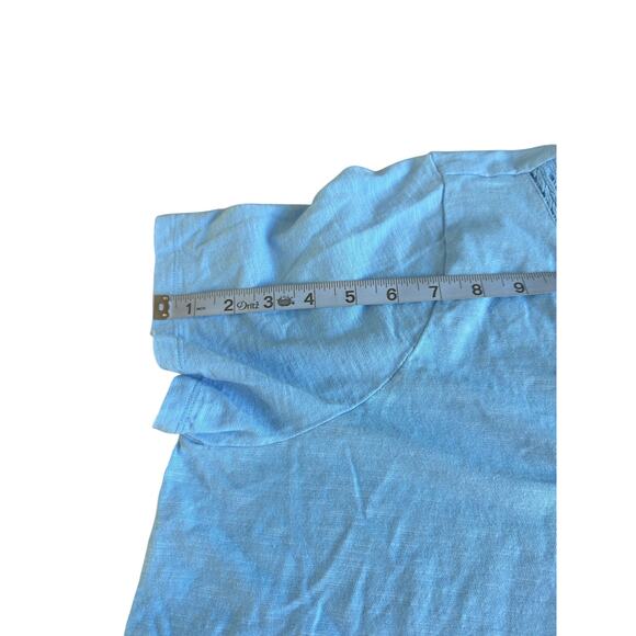 Talbots Plus Shirt Blue‎ Basic Short Sleeve Soft V-Neck Knit Collar Size 2X - Picture 12 of 13